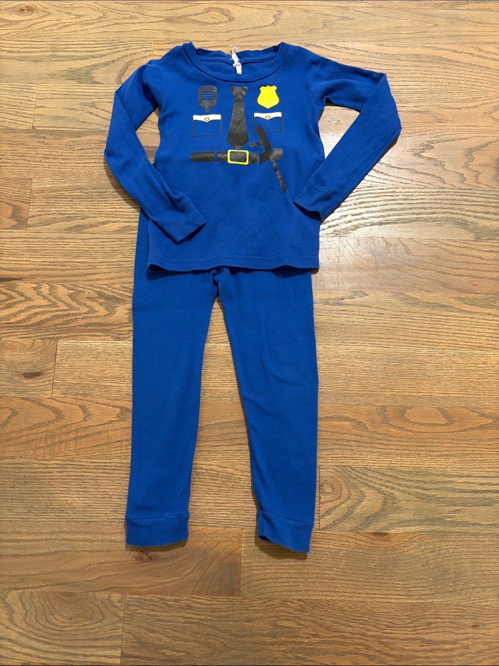 Kids Blue Police Costume Pajama Set 4T GUC